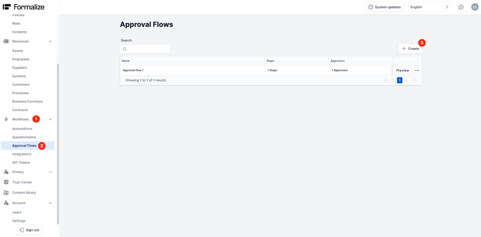 How to create an approval flow on Formalize, compliance software